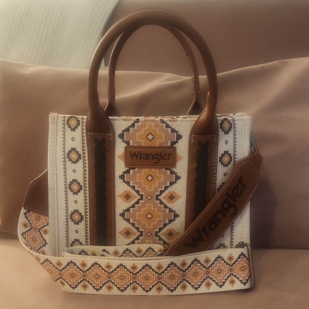 Wrangler Tan and Cream Patterned Women's Bag